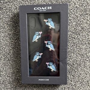 NIB Coach Black iPhone X Case with Owl Design